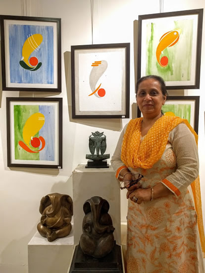 Second edition of Emerging Artists Show at Indiaart Gallery, Pune - Nandita Sharma with her paintings