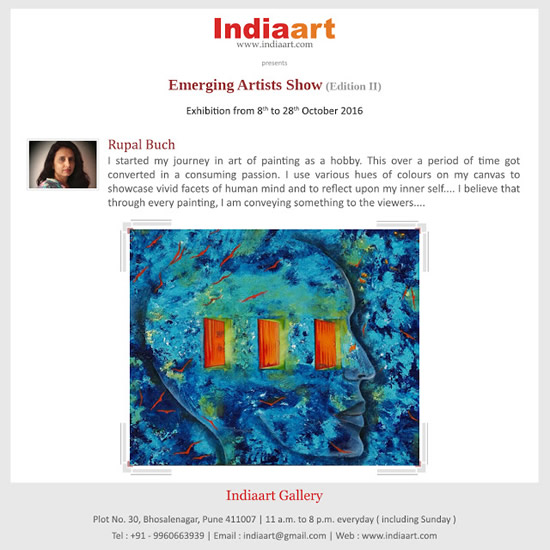 Second edition of Emerging Artists Show by Indiaart gallery, Pune - Rupal Buch