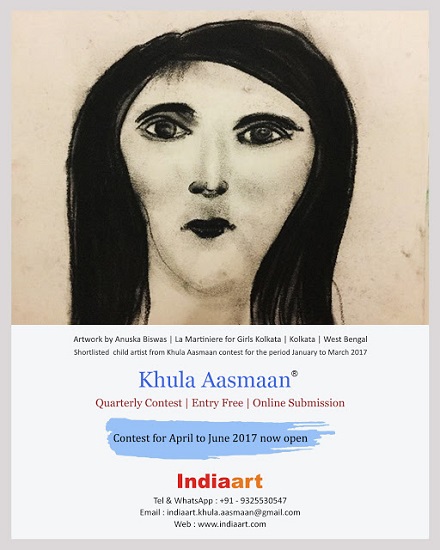 Shortlisted from Khula Aasmaan contest, Painting by Anuska Biswas of La Martiniere, Kolkata