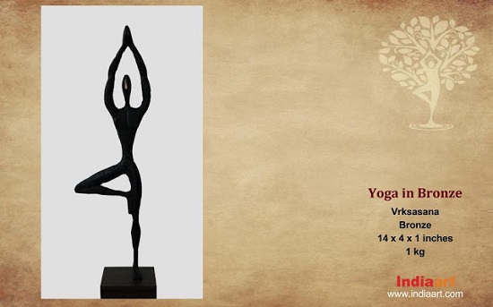 Yoga series bronze sculpture - Vrksasana at Indiaart Gallery, Pune