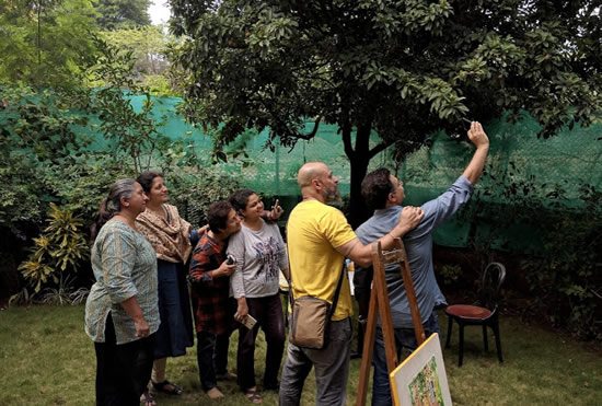 Watercolour painting workshop by Chitra Vaidya at Indiaart Gallery - Selfie at the end