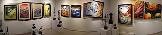 Yoga and Meditation - Panoramic views from the exhibition at Indiaart Gallery, Pune