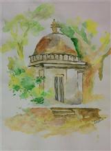The Tomb, Painting by Narendra Gangakhedkar