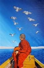 The Monk, Painting by Sonal Poghat