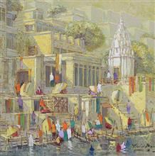 Banaras - 12, painting by Yashwant Shirwadkar, Oil on Canvas, 24 x 24 inches