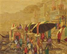 Banaras - 18, painting by Yashwant Shirwadkar, Oil on Canvas, 24 x 30 inches