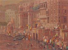 Banaras - 26, painting by Yashwant Shirwadkar, Oil on Canvas, 30 x 40 inches