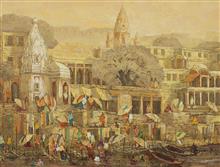 Banaras - 31, painting by Yashwant Shirwadkar, Oil on Canvas, 30 x 40 inches