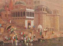 Banaras - 34, painting by Yashwant Shirwadkar, Oil on Canvas, 30 x 40 inches