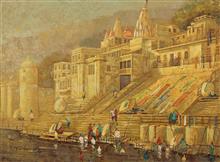 Banaras - 38, painting by Yashwant Shirwadkar, Oil on Canvas, 30 x 40 inches