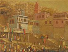 Banaras - 41, painting by Yashwant Shirwadkar, Oil on Canvas, 36 x 48 inches