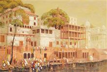 Banaras - 43, painting by Yashwant Shirwadkar, Oil on Canvas, 48 x 72 inches