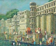Banaras - 46, painting by Yashwant Shirwadkar, Oil on Canvas, 30 x 36 inches