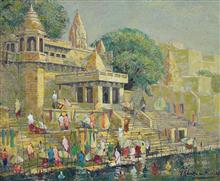 Banaras - 47, painting by Yashwant Shirwadkar, Oil on Canvas, 30 x 36 inches