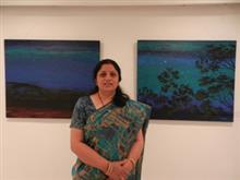 Chitra Vaidya with the paintings appreciated by all 