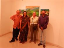 Chitra Vaidya with visitors