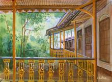 Heritage Hotel XIV, Matheran,  Panchgani, Painting by Chitra Vaidya, Mix Media on Paper, 10 x 14  inches