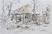 Heritage Hotel XIV, Matheran, Sketch by Chitra Vaidya, Ink and Watercolour on Paper, 10  X  6.5  inches