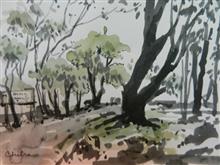In the Hills - II, Painting by Chitra Vaidya, Watercolour on Paper, 5 x 7 inches
