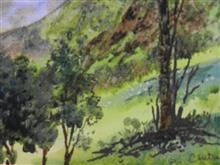 In the Hills - III, Painting by Chitra Vaidya, Watercolour on Paper, 5 x 7 inches