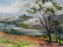 In the Hills - IX, Painting by Chitra Vaidya, Watercolour  on Paper, 13.5 x 21 inches