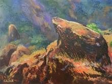 In the Hills - XII, Painting by Chitra Vaidya, Acrylic on Canvas, 14 x 18   inches