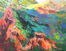 In the Hills - XIV, Painting by Chitra Vaidya, Acrylic on Canvas, 14 x  18 inches