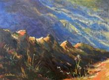 In the Hills - XV, Painting by Chitra Vaidya, Acrylic on Canvas, 14  x  18 inches