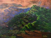 In the Hills - XVI, Painting by Chitra Vaidya, Acrylic on Canvas, 14  x  18  inches