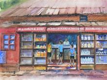 Oldest Bakery at Panchgani, Painting by Chitra Vaidya, Watercolour on Paper, 10 x  14  inches