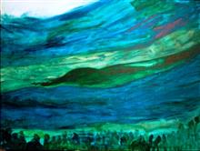 River Worship, painting by Prakash Bal Joshi, Acrylic on Canvas, 36 x 24 inches