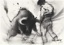 Colours of Life, Raw power painting by Ganesh Hire, Charcoal on Paper,  19 X 13.25 inches