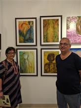 Janaki Anand with her family at Indiaart Gallery, Pune