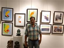 Narendra Gangakhedkar visited the Emerging Artists Show at Indiaart Gallery, Pune