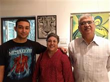 Varjavan Dastoor with his parents at the second edition of Emerging Artists Show at Indiaart Gallery, Pune