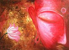 Buddha, Painting by Nupur Sinha, Oil on Canvas, 36 x 48 inches