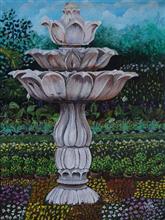 Fountain, Painting by Nidhi Mittal, Acrylic on Canvas, 24 x 18 inches