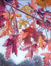 Fall colours, Painting by Lasya Upadhyaya, Acrylic on Canvas board, 10 x 8 inches