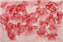 Hibiscus, Painting by Manju Srivatsa, Watercolor on paper, 15 x 22 inches