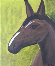 The Mule, Painting by Sohini Ghosh, Acrylic on canvas, 11.81 x 7.87  inches