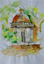 The Tomb, Painting by Narendra Gangakhedkar, Watercolor on paper, 15.5 x 11.5 inches