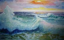 Waves, Painting by Mrudula Bapat, Watercolor on paper, 14 x 21 inches