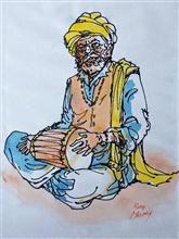 Untitled - 24, Painting by Natubhai Mistry, Watercolour on Paper, 11 x 8 inches