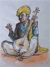 Untitled - 28, Painting by Natubhai Mistry, Watercolour on Paper, 11 x 8 inches