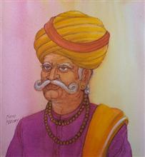 Untitled - 61, Painting by Natubhai Mistry, Watercolour on Paper, 11 x 10 inches