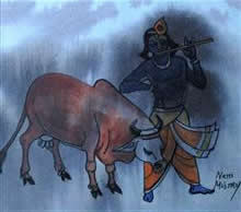 Untitled - 65, Painting by Natubhai Mistry, Watercolour on Paper, 8.5 x 9.5 inches