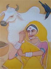 Untitled - 66, Painting by Natubhai Mistry, Watercolour on Paper, 14 x 10.5 inches