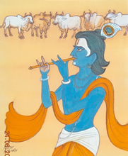 Krishna, painting by Natu Mistry 