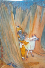 Krishna, painting by Natu Mistry