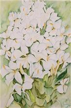 Maa's Lily, Painting by Manju Srivatsa, Watercolour on Paper, 22 x 15 inches